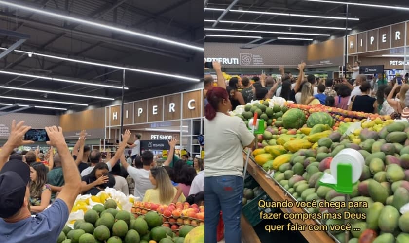 Os clientes cantaram “Porque Ele Vive”. (Foto: Reprodução/Instagram/Acontece 67).