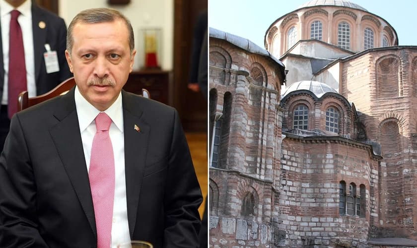 Recep Tayyip Erdogan e a Igreja de São Salvador. (Foto: Reprodução/Senado RP/Senado Polonês/José Luiz/Wikimedia Commons)