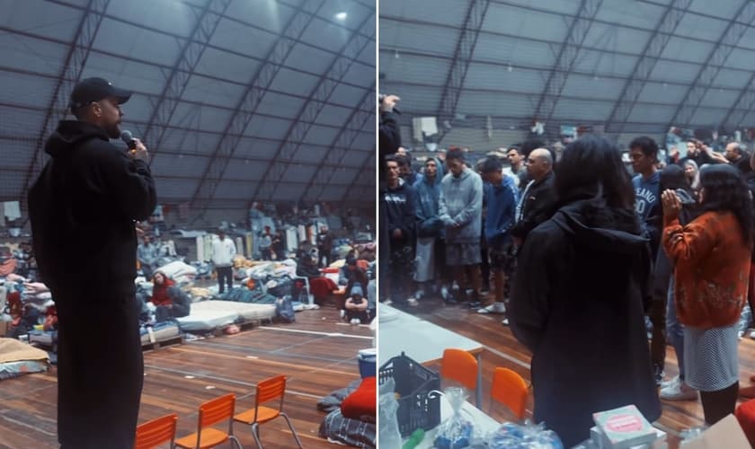 Pastor Lipão no abrigo. (Foto: Reprodução/Instagram/Filipe Duque Estrada)