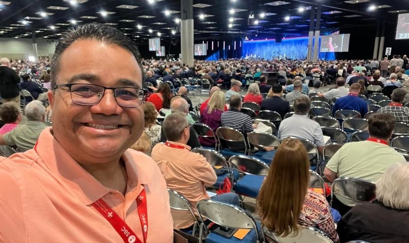 Lierte Soares na reunião anual da Convenção Batista do Sul. (Foto: Instagram/Lierte Soares Júnior).