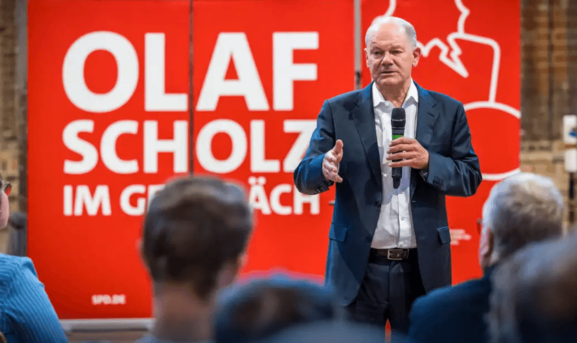 O chanceler alemão Olaf Scholz. (Captura de tela/DW)