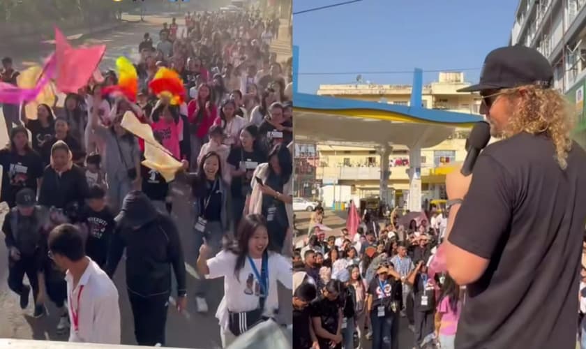 O grupo andou pelas ruas com um caminhão anunciando Jesus. (Foto: Reprodução/Instagram/Sean Feucht).