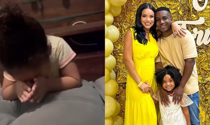 Rebecca orou com fé pela cura do pai, Leonardo. (Foto: Instagram/Flávia Joyce).