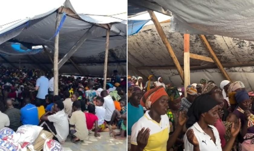 A congregação está realizando os cultos em uma tenda improvisada. (Foto: Reprodução/Instagram/Sean Feucht).