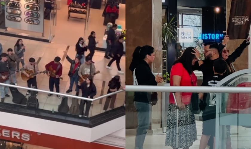 Os jovens pregaram e oraram por muitas pessoas. (Foto: Reprodução/Instagram/pr_jorge.ignacio).