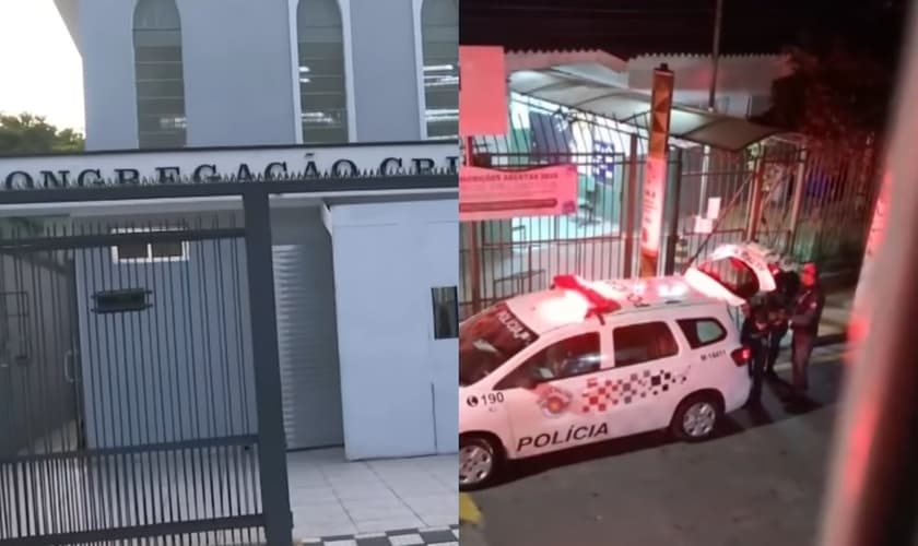 O ataque aconteceu na igreja Congregação Cristã em Osasco. (Foto: Reprodução/SBT News Manhã).