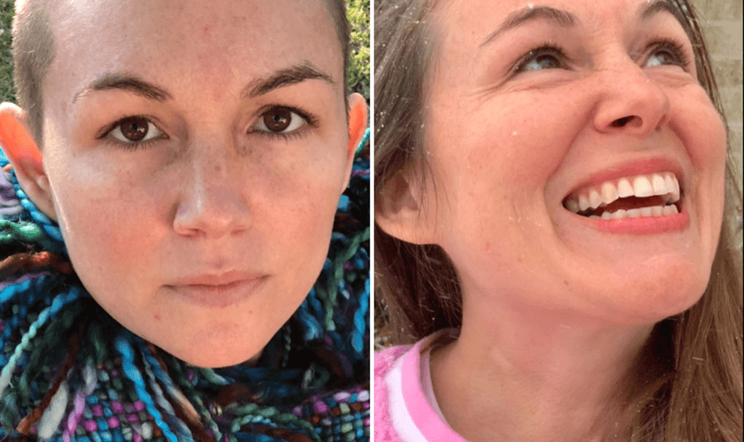 Jessica Rae Ellis, antes de depois de entregar sua vida a Jesus. (Foto: Facebook)