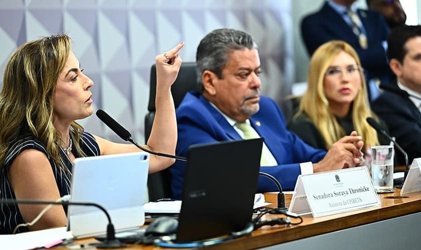 A influenciadora Virginia Fonseca prestou depoimento na CPI das Bets. (Foto: Andressa Anholete/Agência Senado).