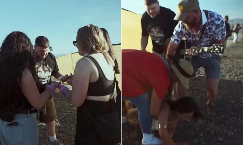 O grupo de dez evangelistas pregou o Evangelho aos participantes do festival. (Foto: Reprodução/YouTube/Ministérios Philip Renner).