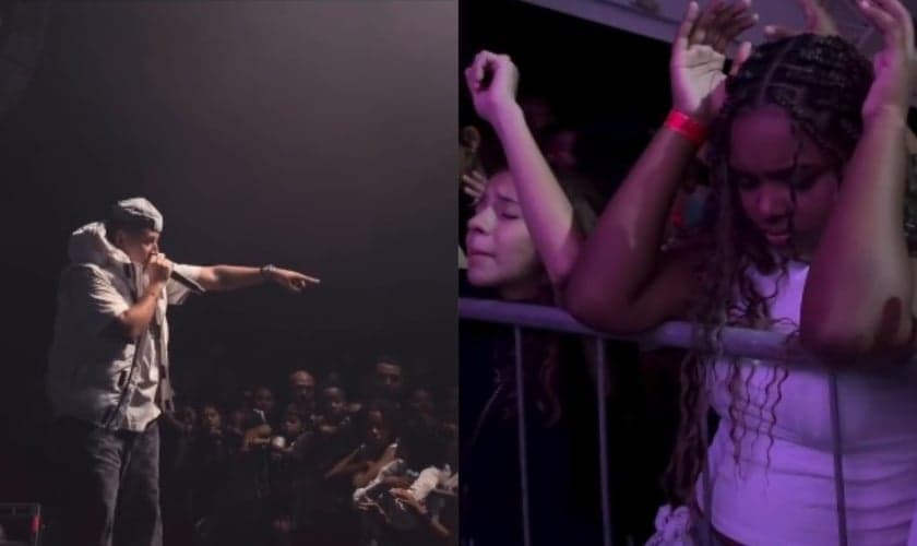 Victin louvou e pregou o Evangelho ao público. (Foto: Reprodução/Instagram/Victin).