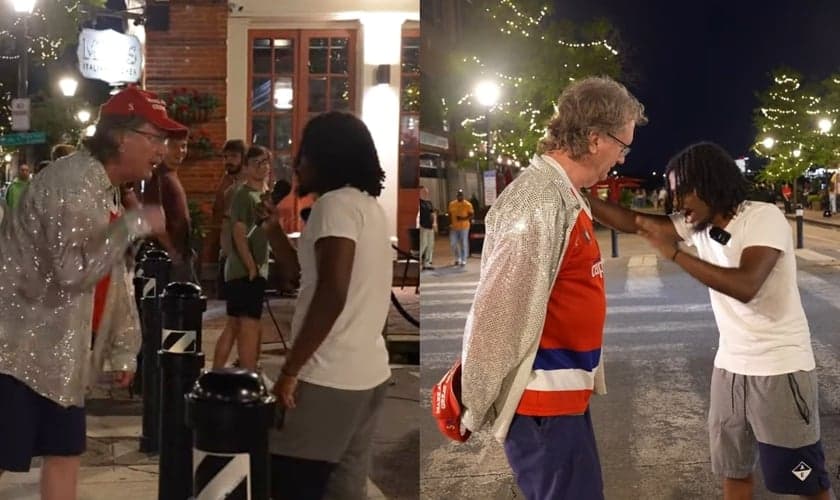 Leoule Yared foi atacado verbalmente por um homem. (Foto: Reprodução/YouTube/Soldier4christ).