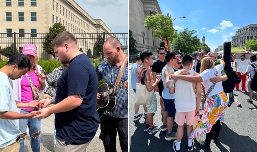 O evangelismo na parada gay. (Foto:Reprodução/Instagram/Philip Renner)