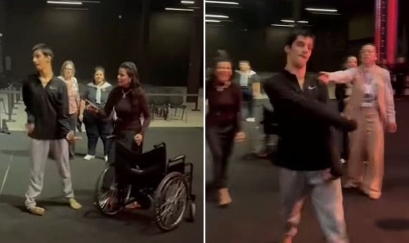 Felipe após ser curado na igreja. (Foto: Reprodução/Instagram/André Fernandes)