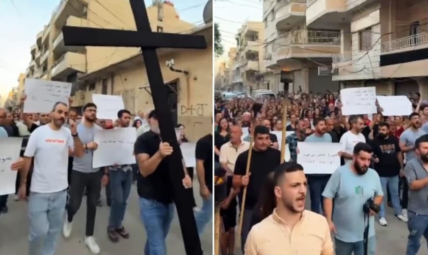 Multidões pediram segurança e justiça para a comunidade cristã na Síria. (Foto: Reprodução/Instagram/The Christians Of The East).