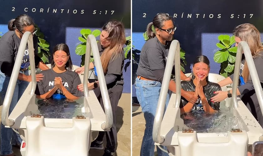 O batismo de Jakelyne. (Foto: Reprodução/Instagram/Jakelyne Oliveira Mariano)
