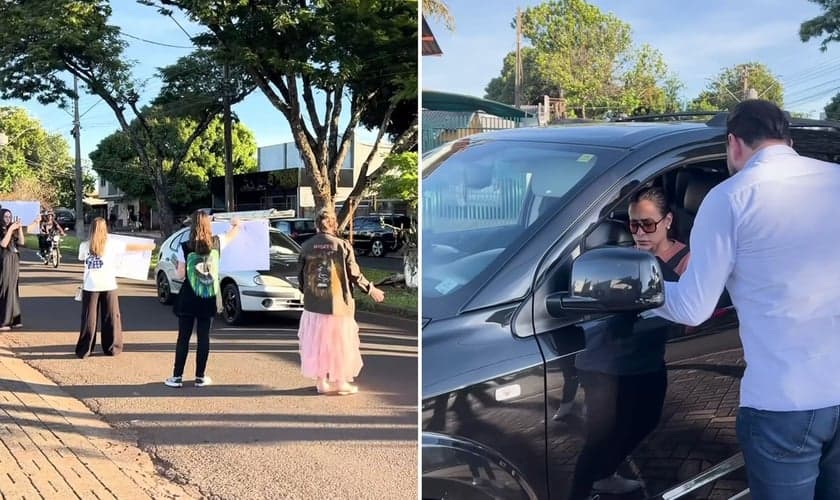 Os cristãos durante o evangelismo. (Foto: Reprodução/Instagram/Nicoletti)