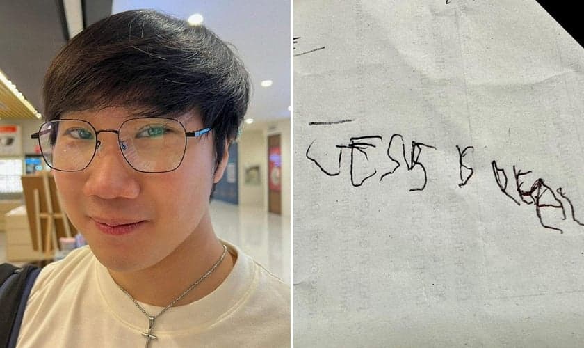 Jonathan e a mensagem que ele escreveu antes de morrer. (Foto ReproduçãoFacebookJonathan SiaJoel Sia)