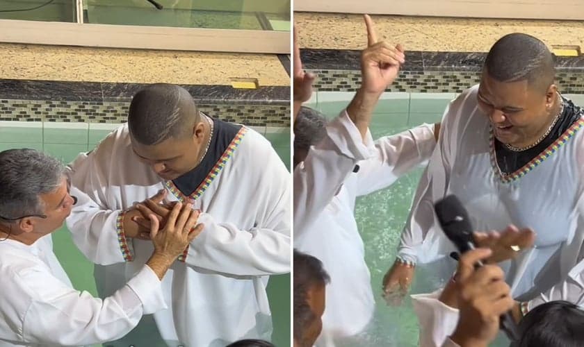 O batismo de Arthur. (Foto: Reprodução/Instagram/O Brasil para Cristo)