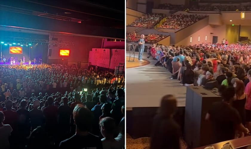 Milhares estão aceitando Jesus nos acampamentos. (Foto: Reprodução/X/Shane Pruitt/Instagram/Clayton King)