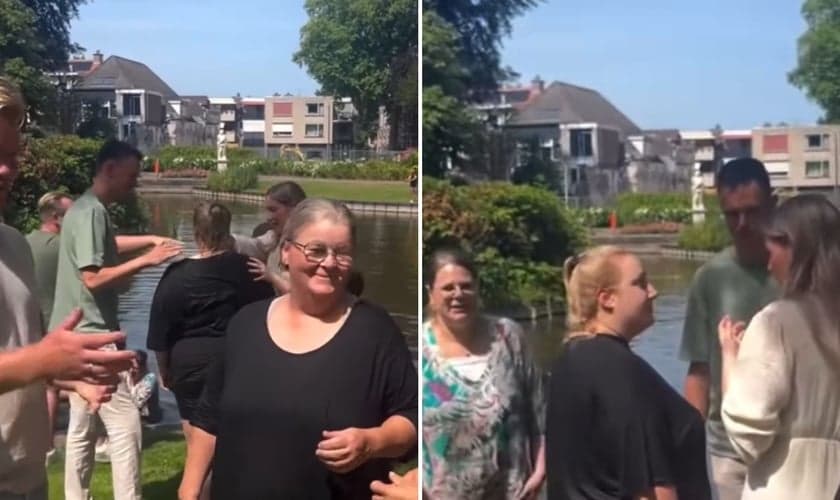 Os cristão no lago. (Foto: Reprodução/Instagram/Revive)