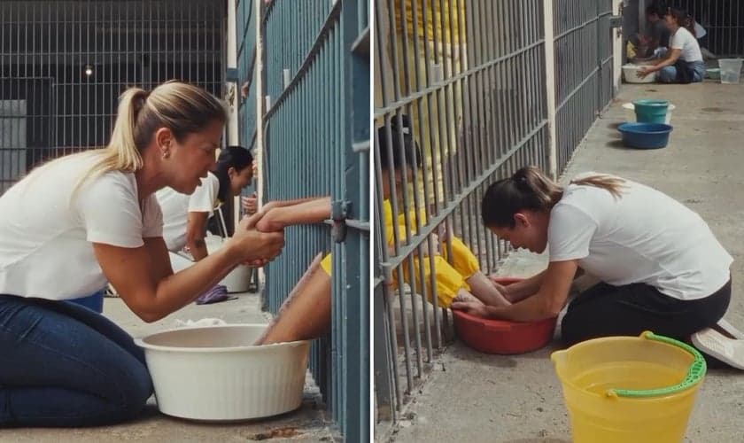 O evangelismo no presídio. (Foto: Reprodução/Instagram/Shaila Manzoni)