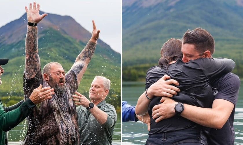 O batismo no retiro. (Foto: Reprodução/Samaritan's Purse)