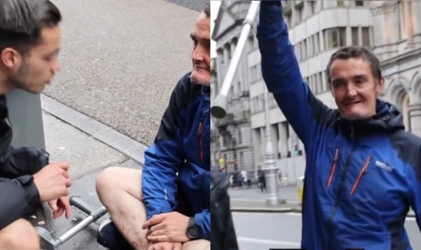 O evangelista Lucas Sandoval orou pelo homem que não podia andar. (Foto: Reprodução/Instagram/Lucas Sandoval).