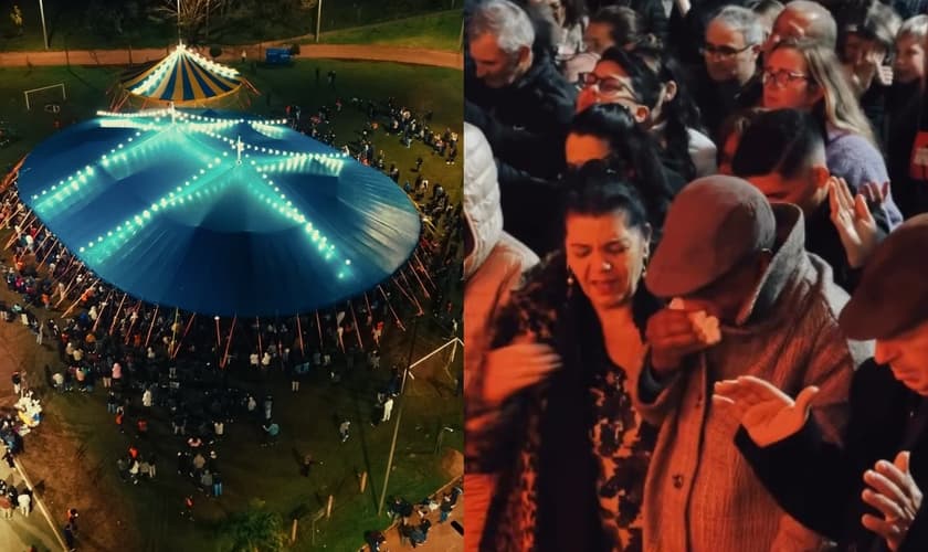 A cruzada foi realizada pela missão Aviva em parceria com todas as igrejas locais de Lajeado. (Foto: Reprodução/Instagram/Lucas Teodoro).