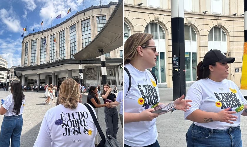 O evangelismo em Bruxelas. (Foto: Arquivo pessoal concedido ao Guiame)
