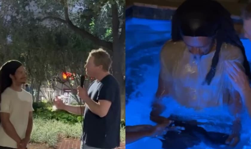 Jordan e sua esposa foram batizados. (Foto: Reprodução/Instagram/Allan Machado).