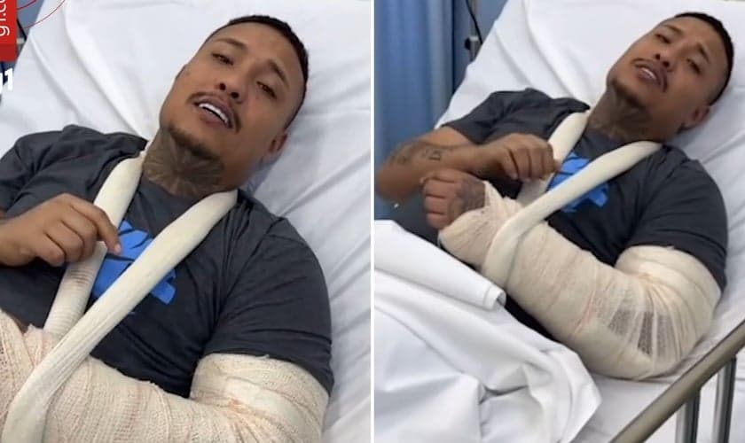 João Igor no hospital. (Foto: Reprodução/g1)