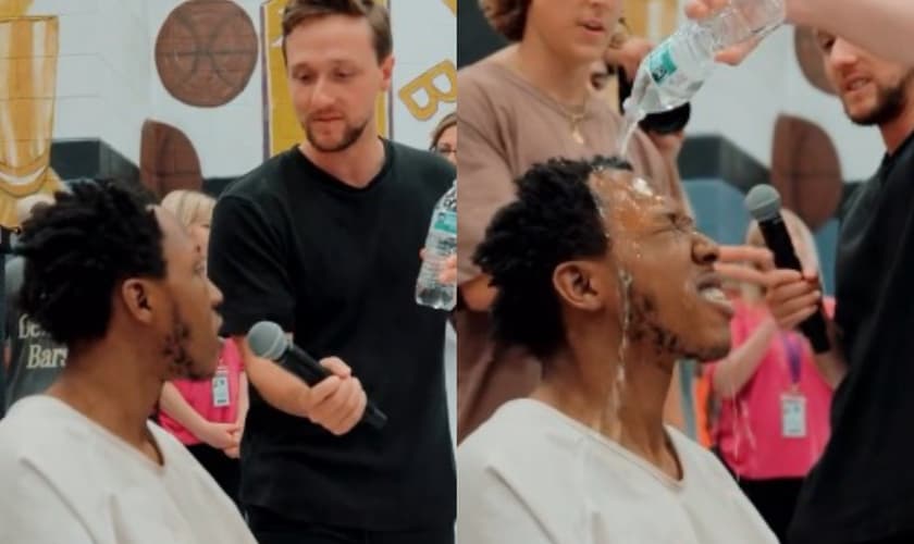 O homem aceitou Jesus em um culto evangelístico em prisão nos EUA. (Foto: Reprodução/Instagram/God Behind Bars).