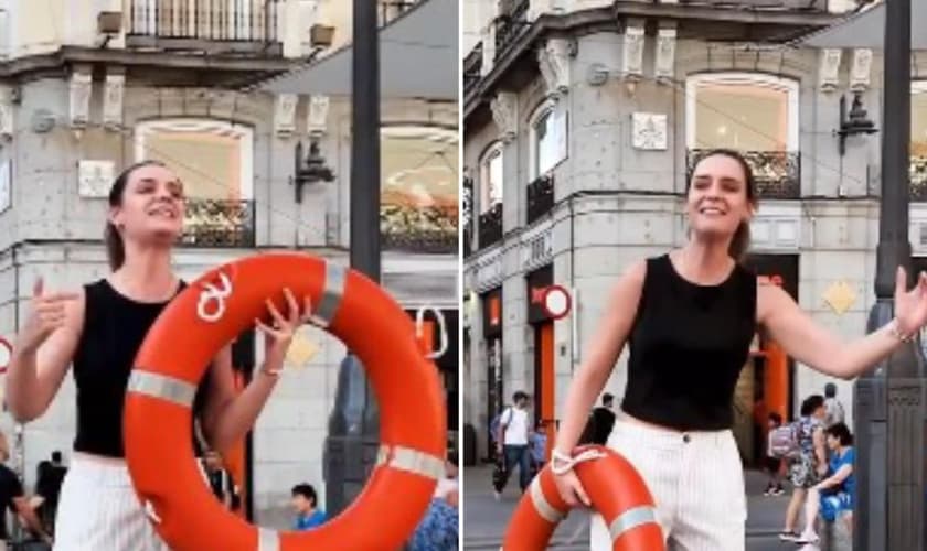 Martita Durán anuncia o Evangelho de forma criativa na Espanha. (Foto: Reprodução/Instagram/Martita Durán).