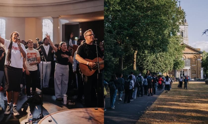 Jovens em um culto de oração em Londres. (Foto: Instagram/Joint Prayer Gathering).