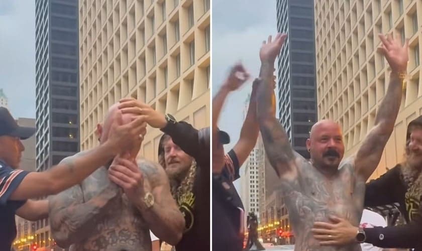 O batismo. (Foto: Reprodução/Instagram/Sean Feucht)