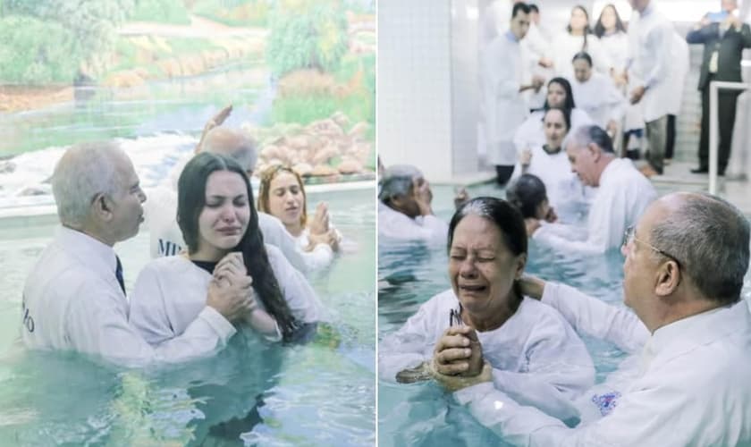 O batismo aconteceu no Templo Central da Assembleia de Deus em Recife. (Foto: Instagram/IEADPE OFICIAL).