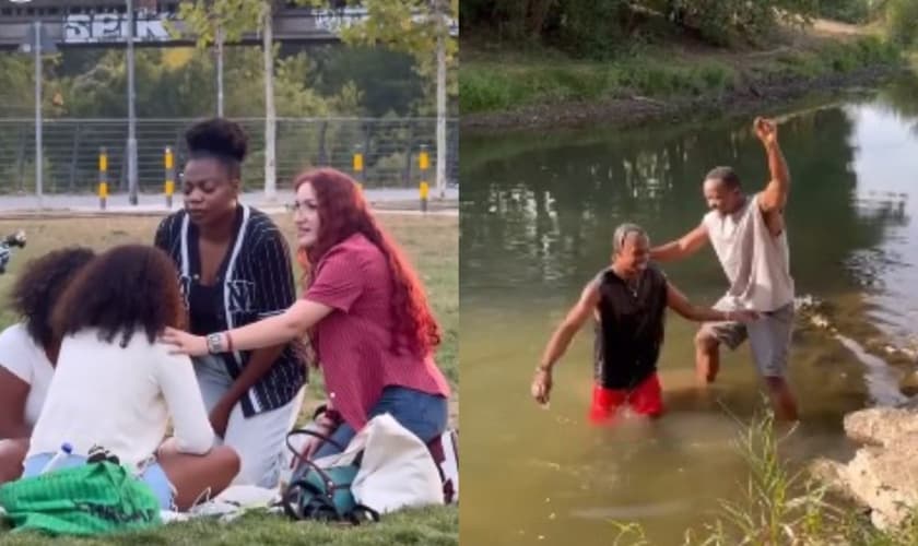 Cristãos pregaram o Evangelho em parques, praças e ruas de Frankfurt. (Foto: Reprodução/Instagram/GO REVIVAL EUROPE).