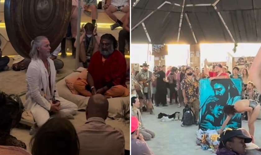 Os cristãos evangelizando no local. (Foto: Reprodução/Instagram/Philip Renner)