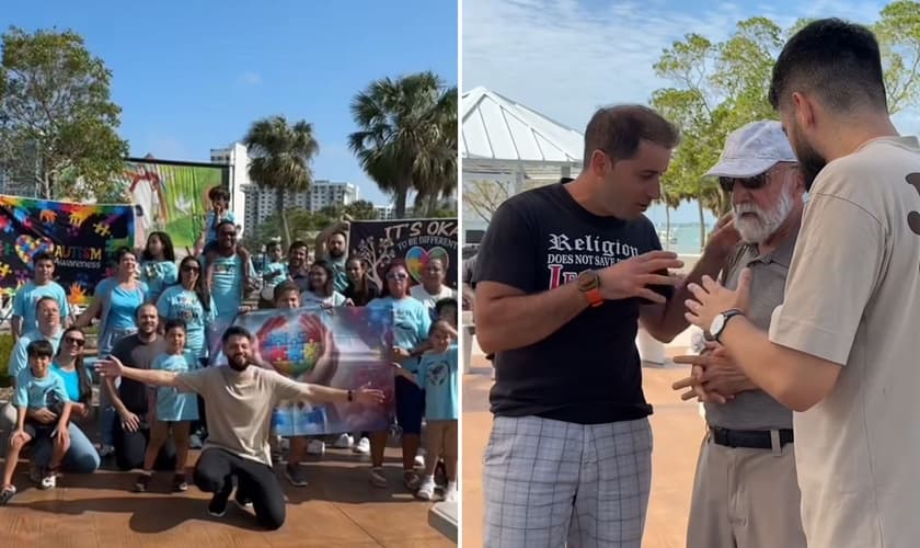 O evangelismo no local. (Foto: Reprodução/Instagram/Allan Machado)