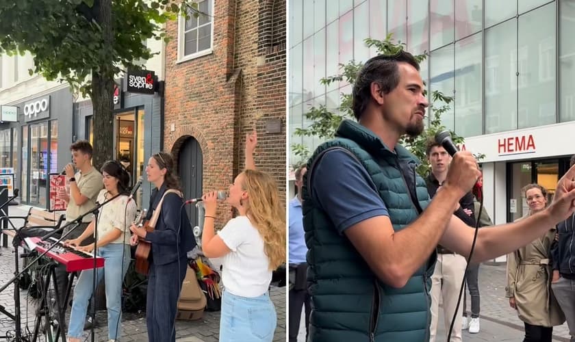 O evangelismo nas ruas de Breda. (Foto: Reprodução/Instagram/Jelthe Kloens)