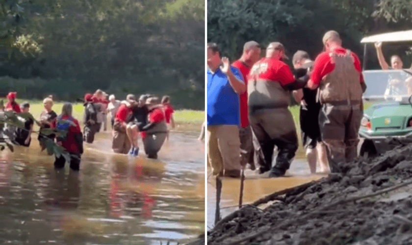 Homem cadeirante vive milagre após ser batizado nas águas. (Captura de tela/Instagram/kaylamariegabbard)