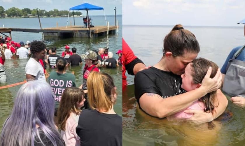 Mais de 3 mil foram batizados no evento “Meet Me in the Water”. (Foto:/Instagram/Lacy Wenger).