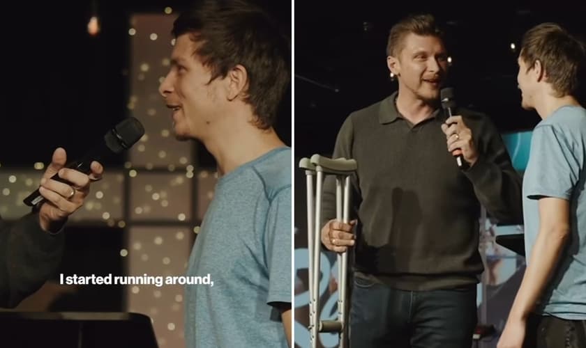 Jamie contando seu testemunho. (Foto: Reprodução/Instagram/CfaN)