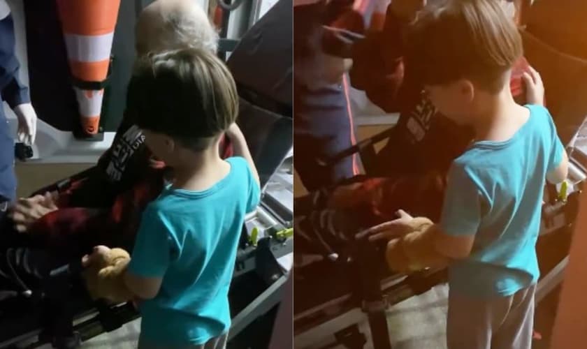 O menino de 7 anos pediu à equipe de socorristas para interceder pelo avô. (Foto: Reprodução/Instagram/drjoaopedrolima).