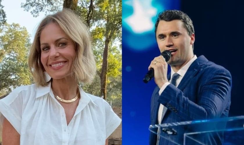A atriz cristã reafirmou seu compromisso de anunciar o Evangelho. (Foto: Instagram/Candace Cameron/Instagram/Charlie Kirk).