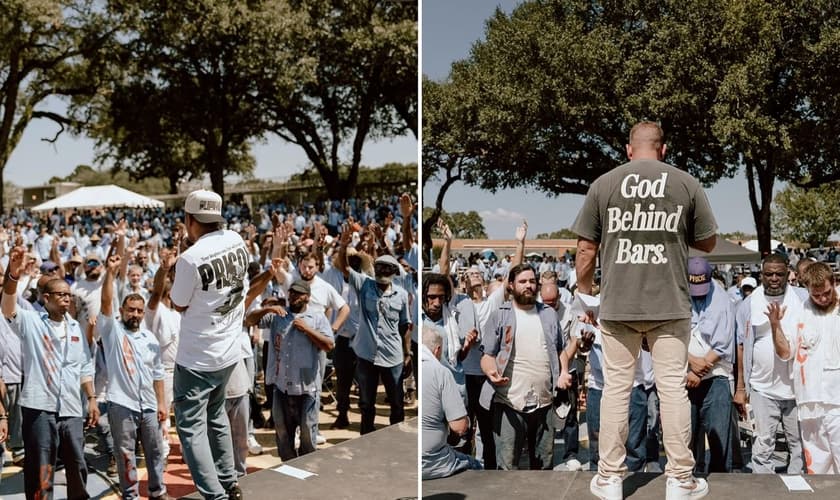 O evangelismo na prisão. (Foto: Reprodução/Instagram/God Behind Bars)