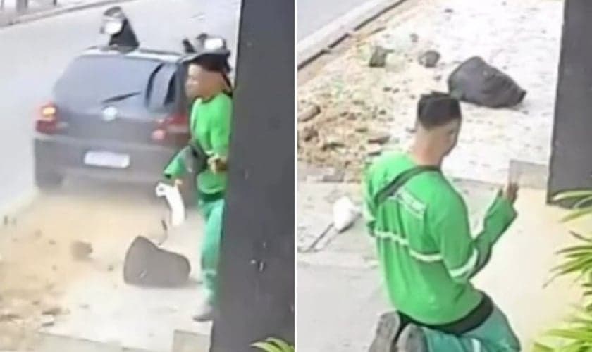 Erick Danilo no momento do acidente. (Foto: Reprodução/g1)