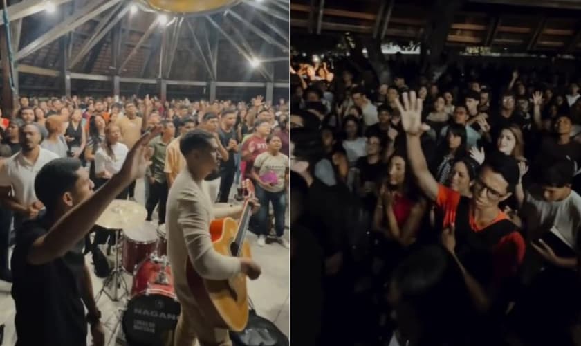 Os estudantes adoram a Deus em Belém do Pará. (Foto: Reprodução/Instagram/Lucas Teodoro).