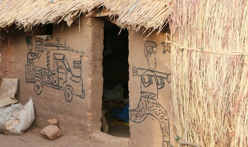 Campo de refugiados no Sudão. (Foto: Ilustração/Portas Abertas)