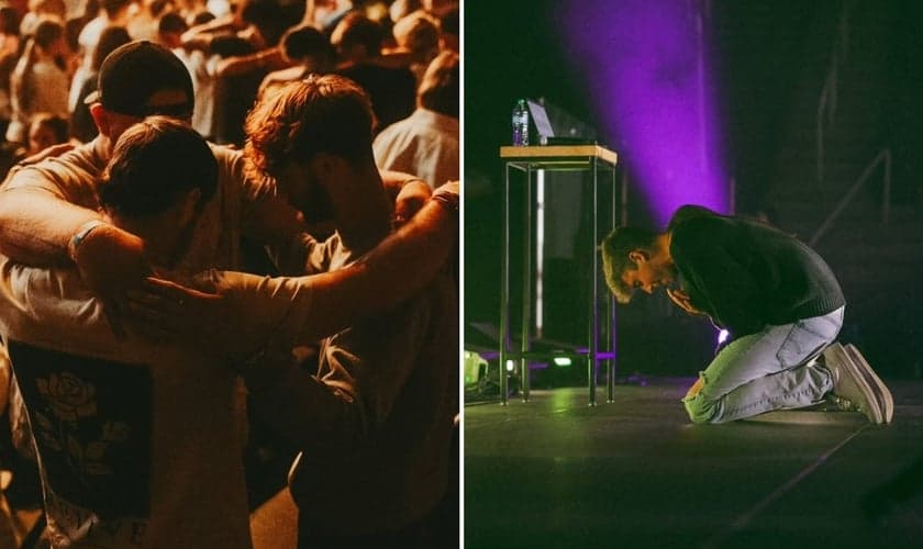 Jovens em eventos evangelísticos. (Foto: Ilustração/Instagram/Unite US)